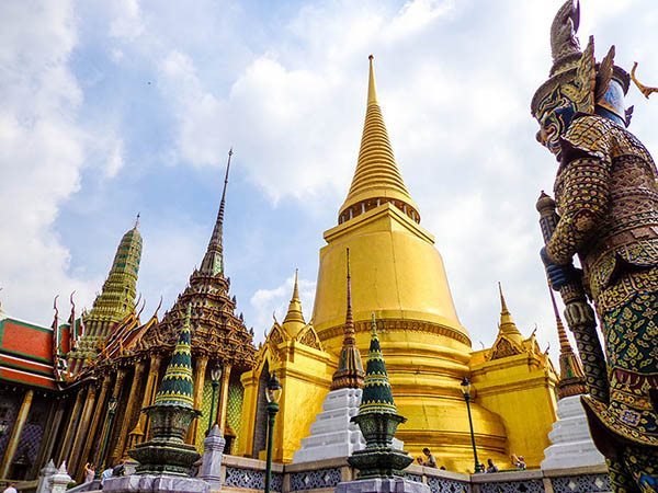 Stunning Wat Phra Kaew at Bangkok's Grand Palace is the most golden, glittering and elaborate of all Thailand's temples.