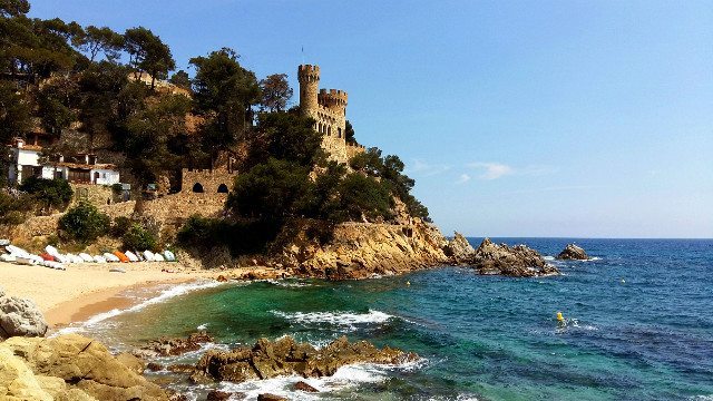 The castle overlooking Lloret de Mar Beach