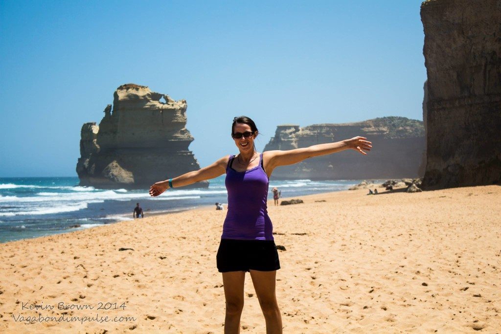 on the great ocean road beach during my working holiday in australia