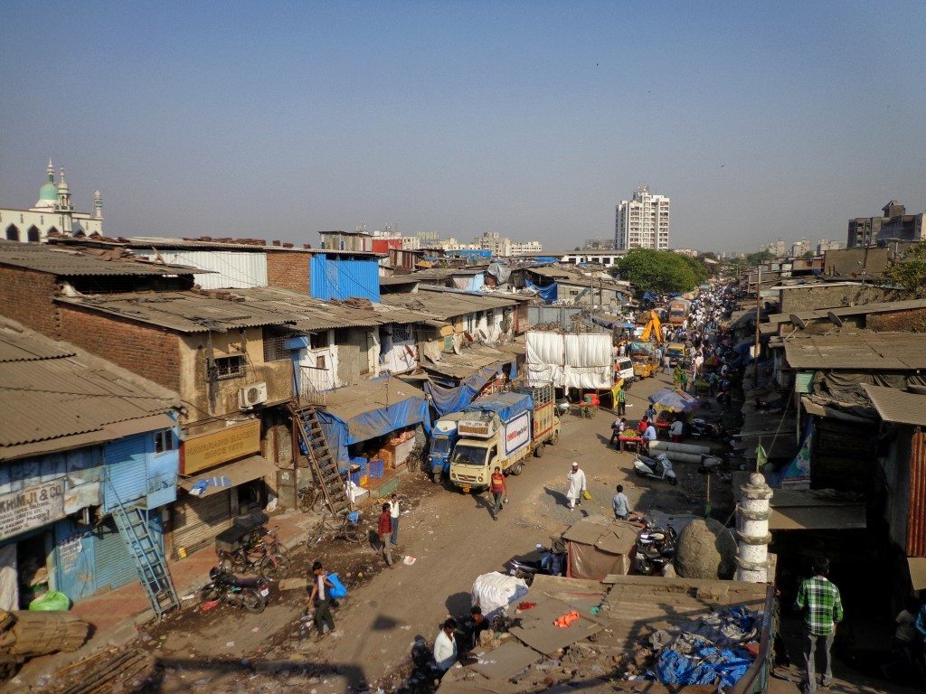 Overlooking Dharavi slum in Mumbai
