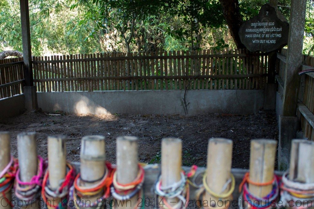 Bracelets are left by the mass grave sites as a mark of respect to the victims
