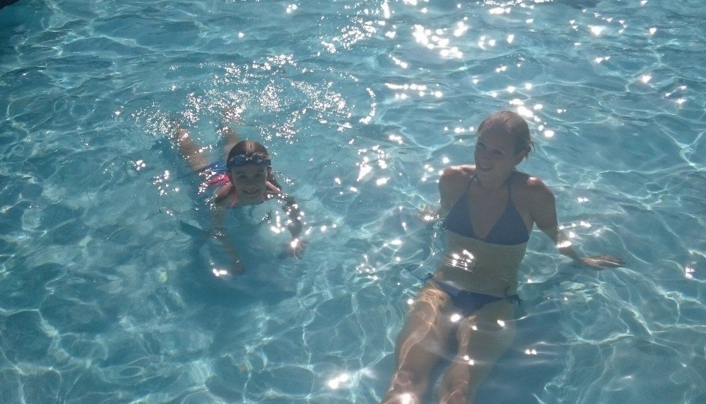 Swimming in the pool in Haiti
