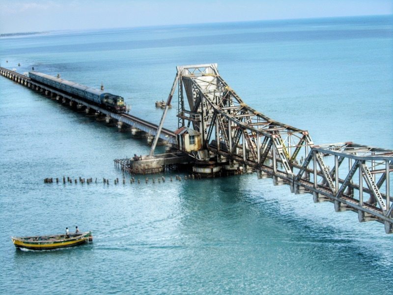 Railway bridge to Rameshwaram. 