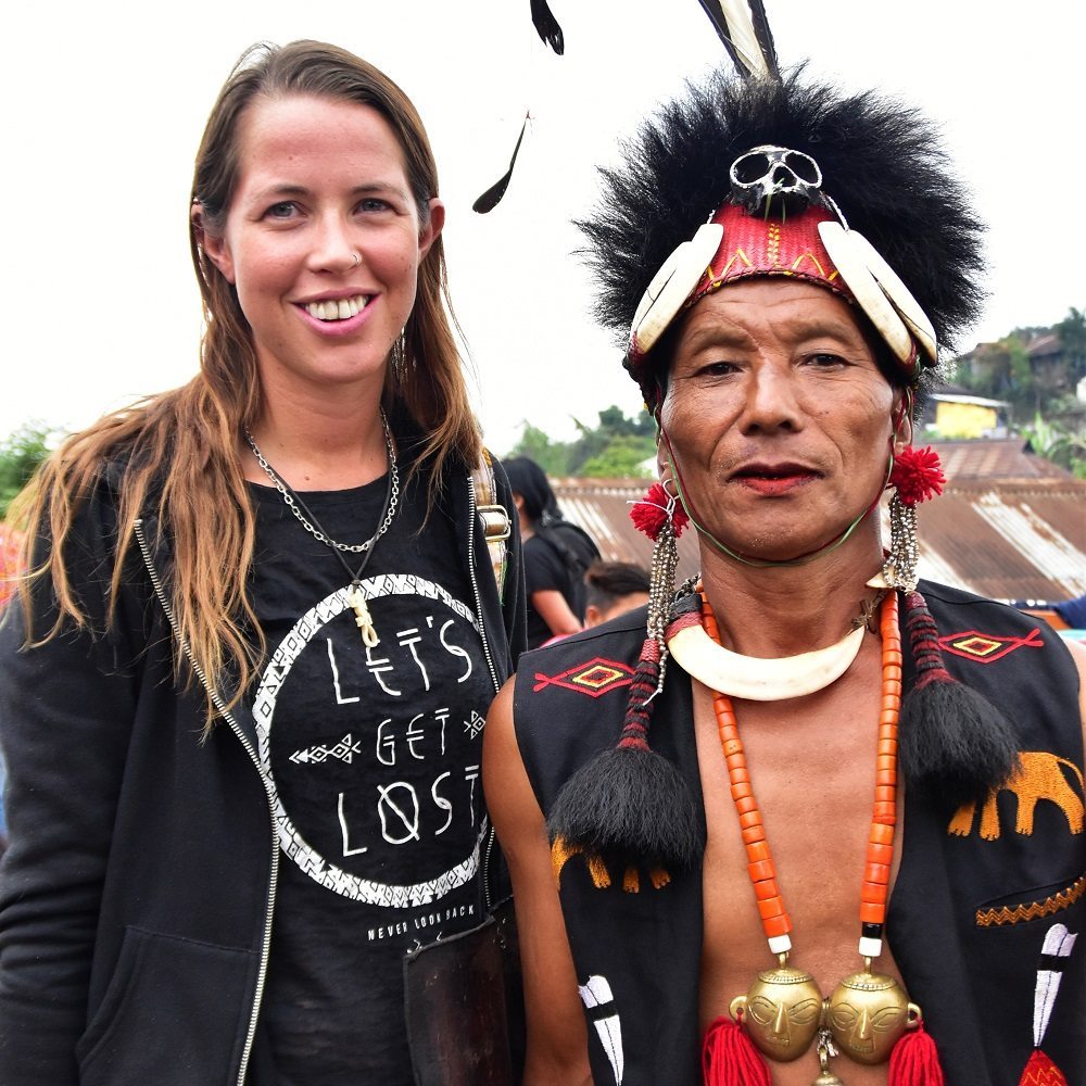 Celebrating the Aoling festival with one of the headhunters