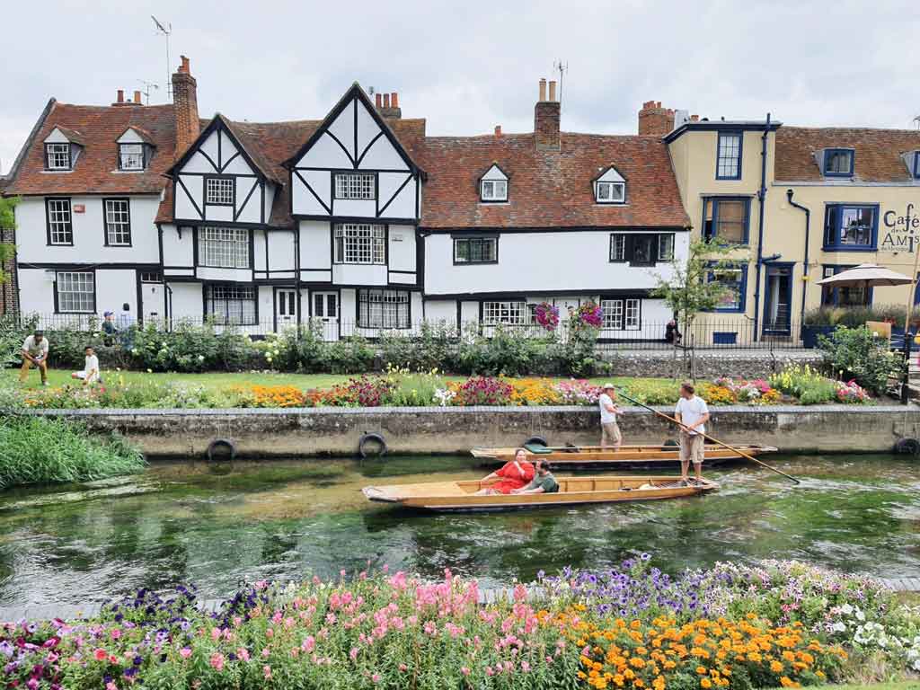 punting in westgate gardens on a weekend in Canterbury and Whitstable