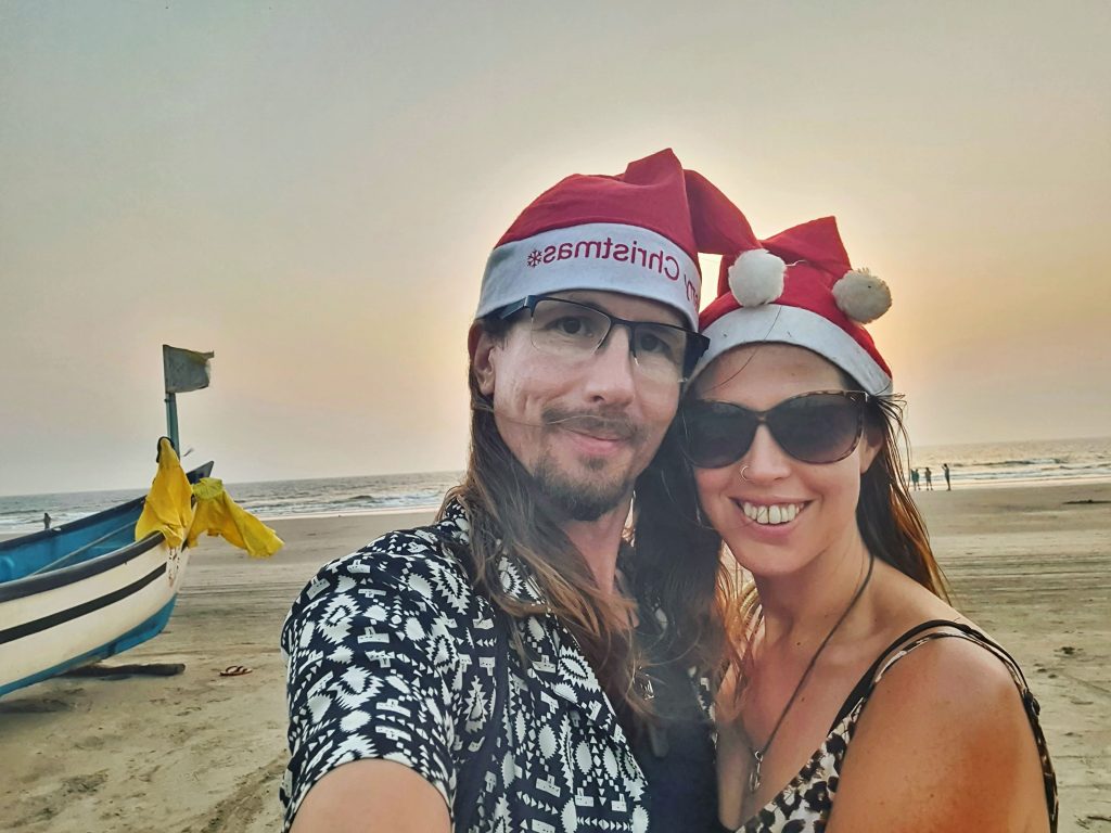 Celebrating Christmas together on the beach in Goa