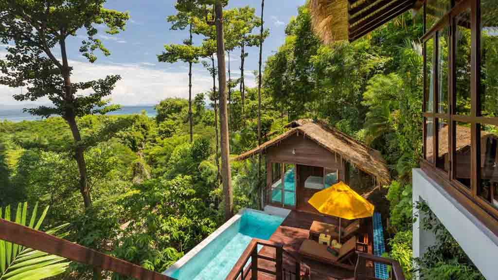 private pool villas in the jungle at the zeavola resort on koh phi phi
