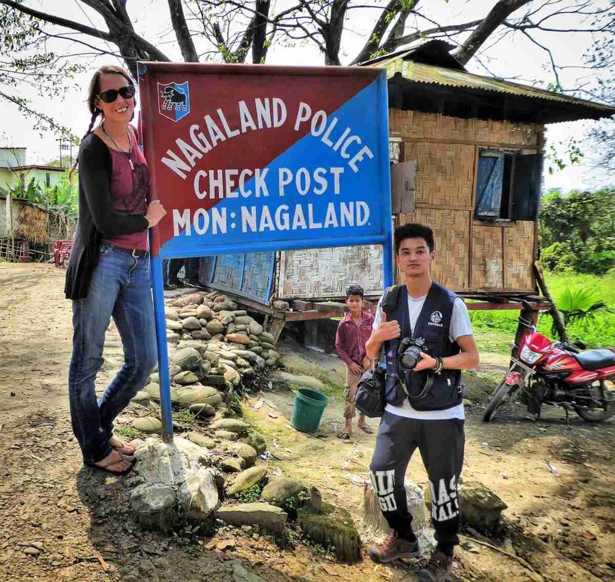 Anna at Nagaland Police check post in India